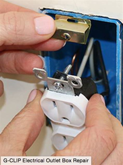 electrical outlet box repair clips|electrical box screw hole broken.